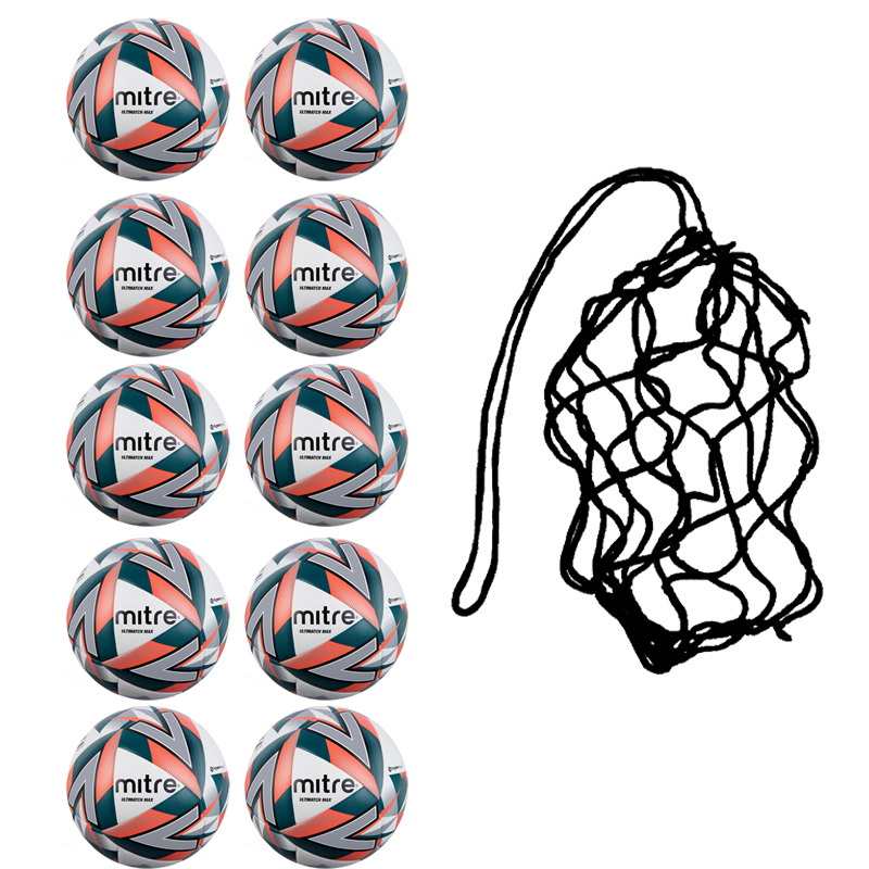 NEW Net of 10 Mitre Ultimatch Hyperseam Footballs Match Balls Bundle 3 4 5 