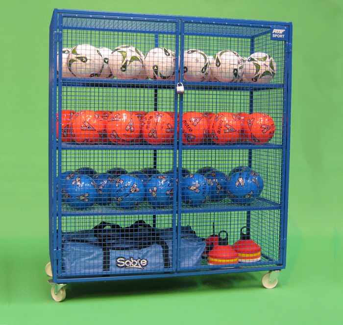 Ball Cabinet: Blue, Silver, Red