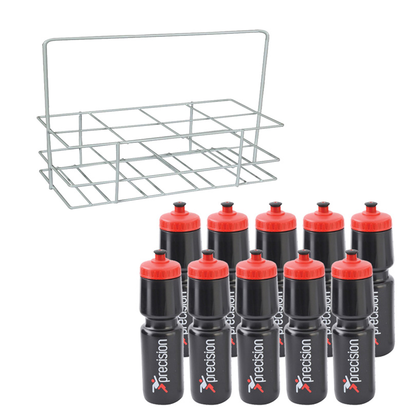 Sports Water Bottle & Crate Set (8 Bottles in Metal Crate)