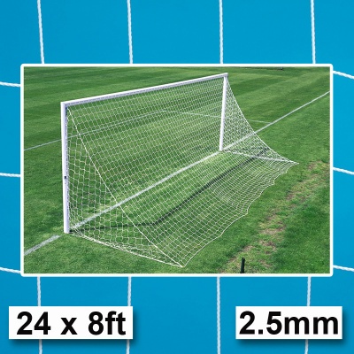 Harrod 2.5mm Straightback Football Goal Nets- Goals without net supports (24 x 8ft / 7.32 x 2.44m) FBL008 (Pair)