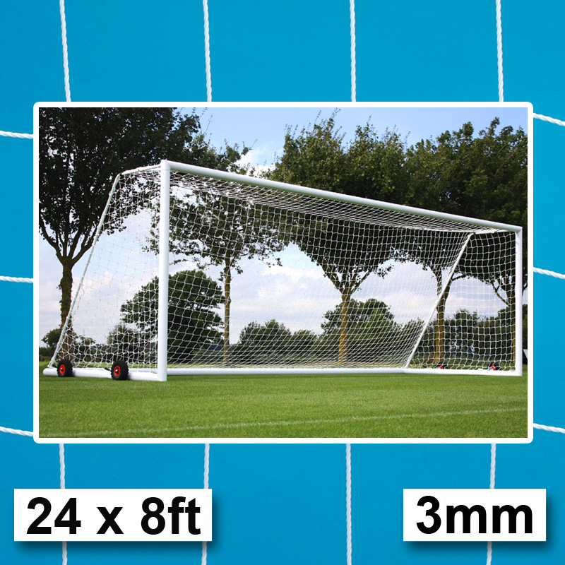Harrod 3mm Polyethylene Football Portagoal Nets (24 x 8ft / 7.32 x 2.44m) FBL018 (Pair)