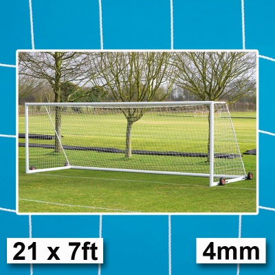Harrod 4mm Football Portagoal & Weighted Portagoall Goal Nets (21 x 7ft / 6.4 x 2.13m) FBL019 (Pair)