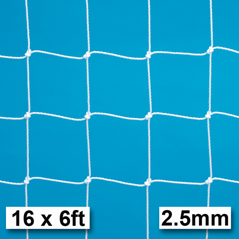 Harrod 2.5mm Socketed & Freestanding Steel Football Goal Nets (16 x 6ft / 4.88 x 1.83m) FBL363 (Pair)