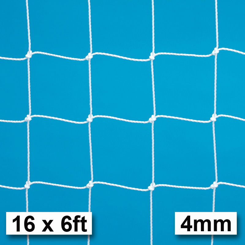 Harrod 4mm Braided Extra Heavy Duty Football Goal Nets Fits Galvanised Goal Posts (16 x 6ft / 4.88 x 1.83m) FBL520 (Pair)