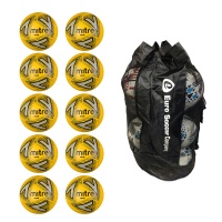 Ball Sack of 10 Mitre Calcio Fluo Training Footballs