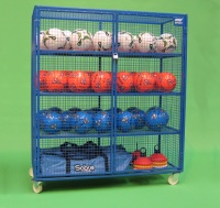 Ball Cabinet: Blue, Silver, Red