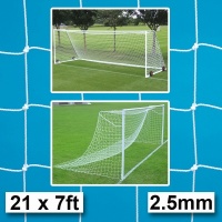 Harrod 2.5mm Continental Football Goal Nets for Socketed & Steel Freestanding Goals (21 x 7ft / 6.4 x 2.13m) FBL090 (Pair)