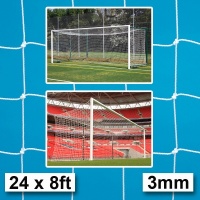 Harrod 3mm White Box Profile Nets for Socketed & Fence Folding Football Goals (24 x 8ft / 7.32 x 2.44m) FBL310 (Pair)