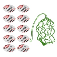 Net of 10 Mitre Sabre Rugby Balls